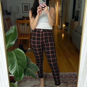Plaid Skinnies 98% Cotton